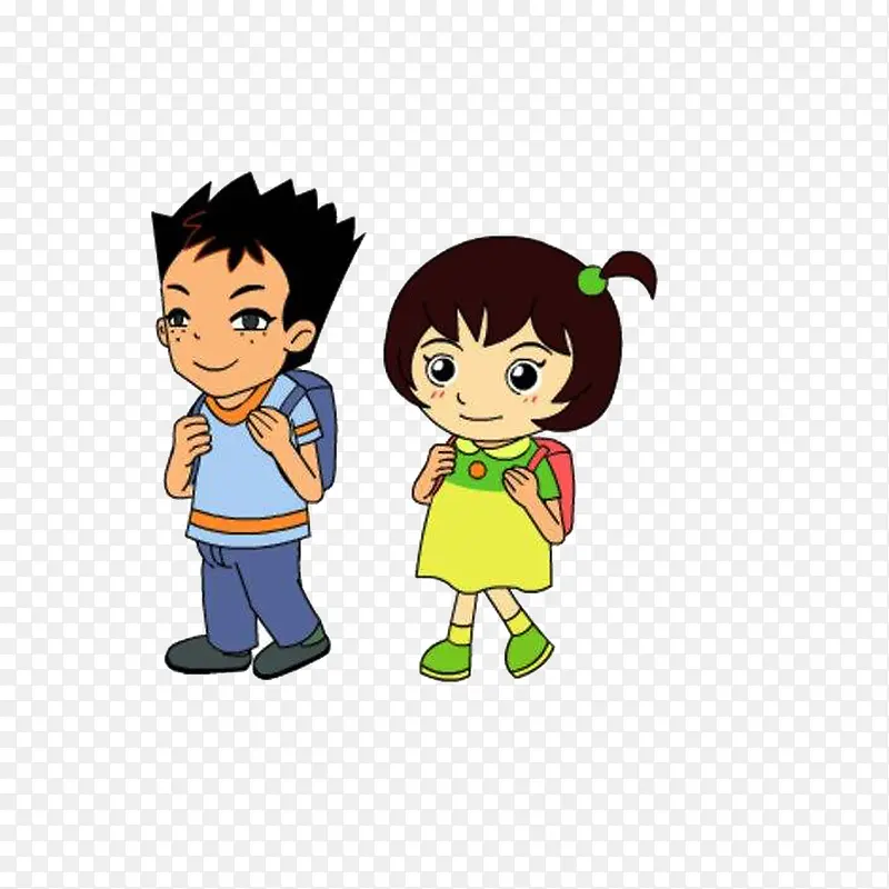 一起上学的小孩