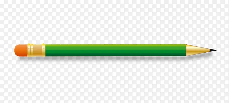 绿色带橡皮铅笔矢量