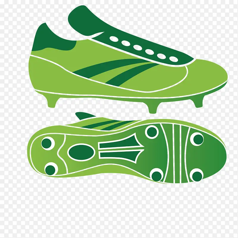 绿色跑鞋矢量图