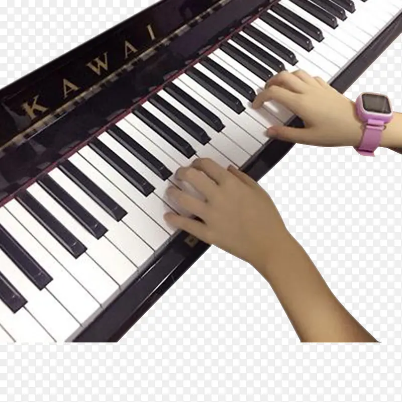 学生弹钢琴的手免抠png
