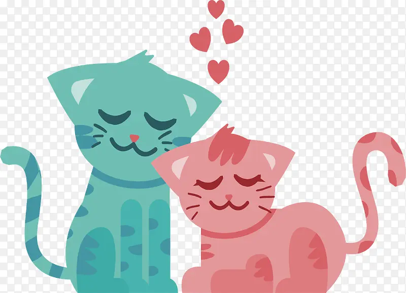 可爱亲昵的情侣猫咪