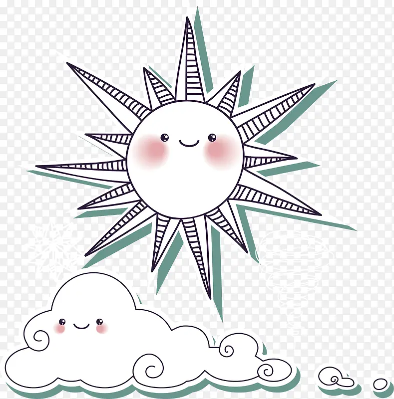 创意晴天卡通风格天气预报图标图