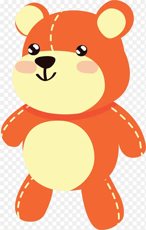 橘色小熊可爱娃娃