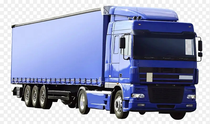 蓝色大型货车免抠素材