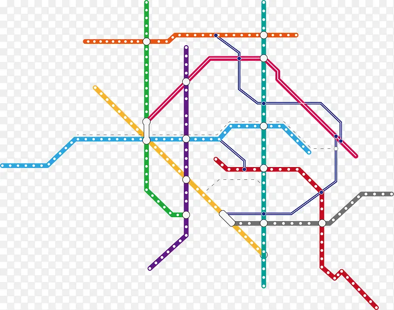 城市铁路交通地图装饰