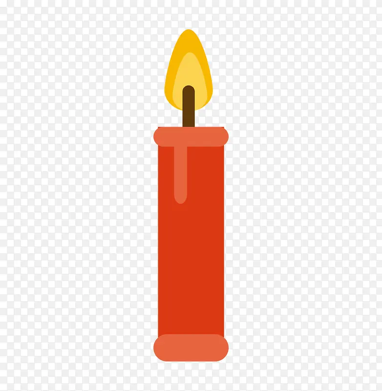 一只红色的蜡烛卡通图