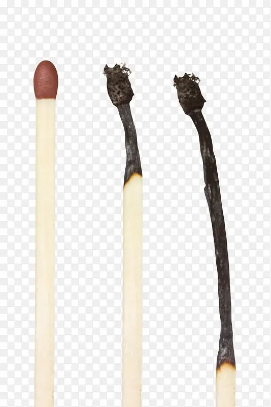 红色取火工具烧尽的火柴棒实物