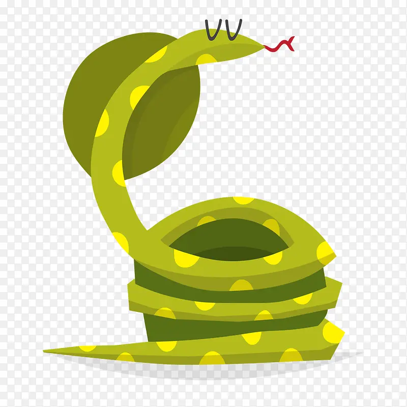 绿色的蛇动物设计矢量图