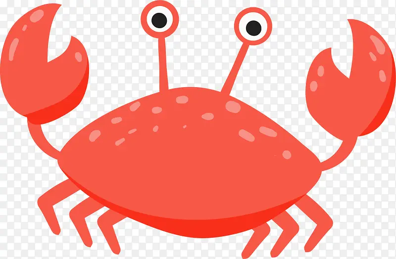 红色卡通可爱螃蟹