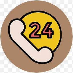 卡通科学图片技术图标 24小时