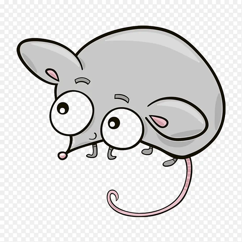 卡通大眼的可爱小老鼠PNG