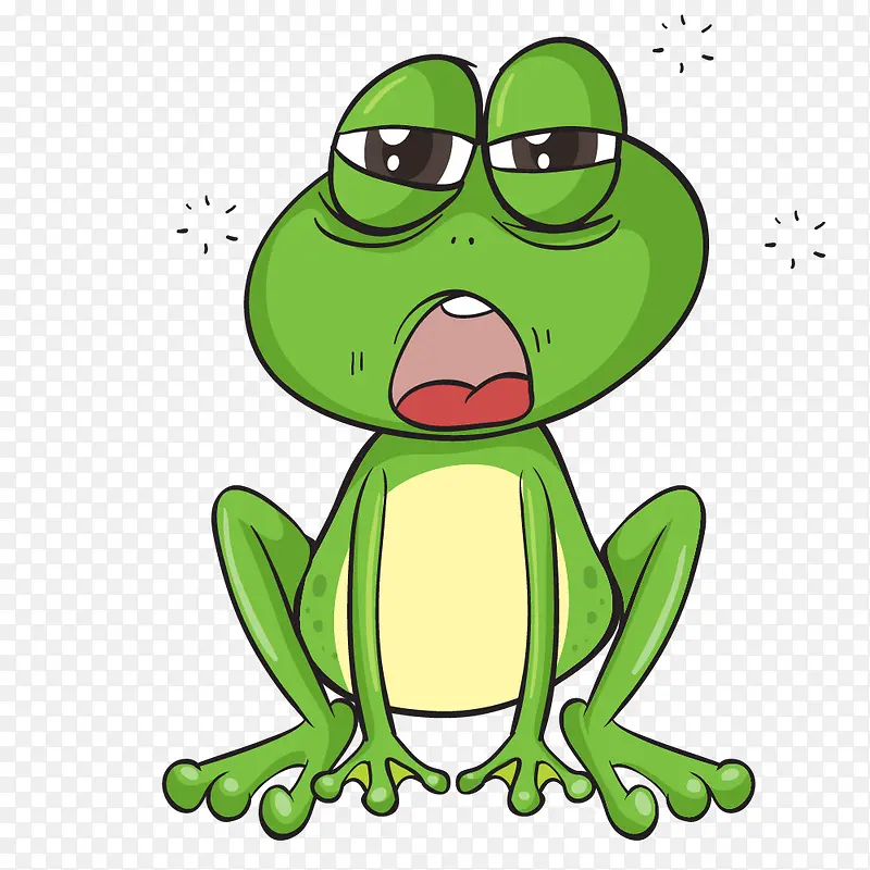 手绘卡通绿色青蛙表情