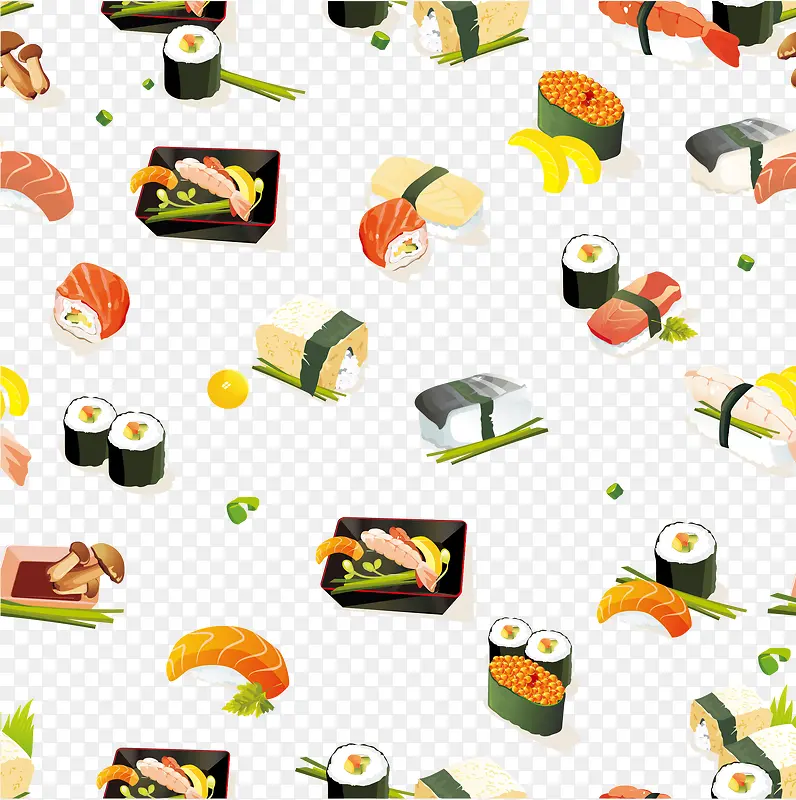 手绘日式料理食物图案