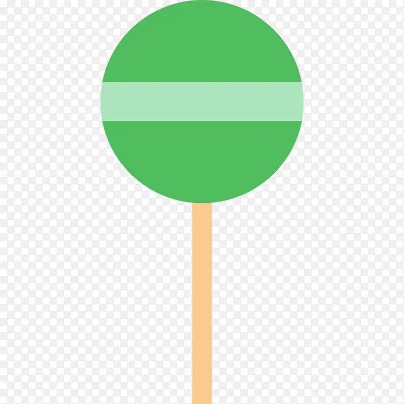 绿色圆弧棒棒糖元素
