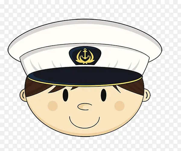 戴着海军帽的卡通人物