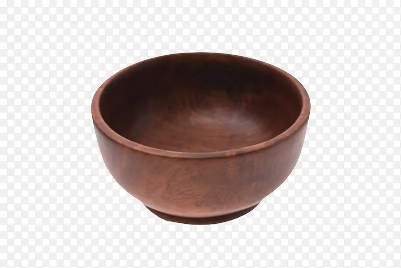 深棕色容器加厚空木制碗实物