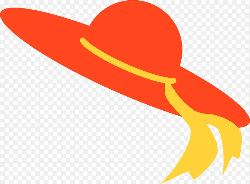 橙色女性大帽子