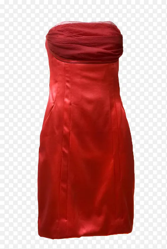 红色立裁抹胸裙