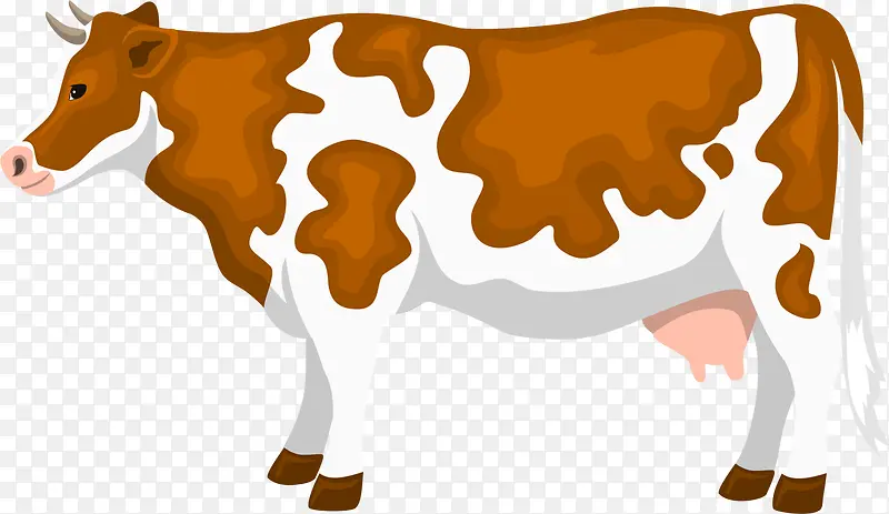 褐色卡通奶牛