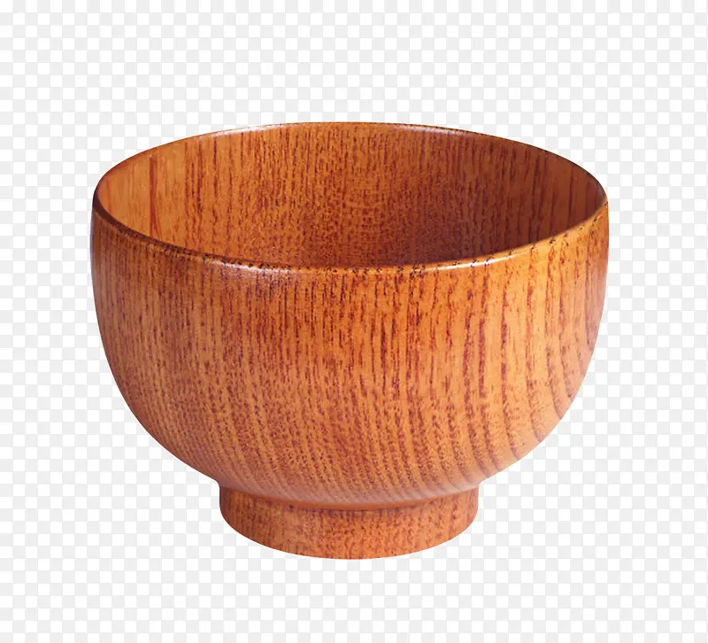 棕色容器条纹空的木制碗实物