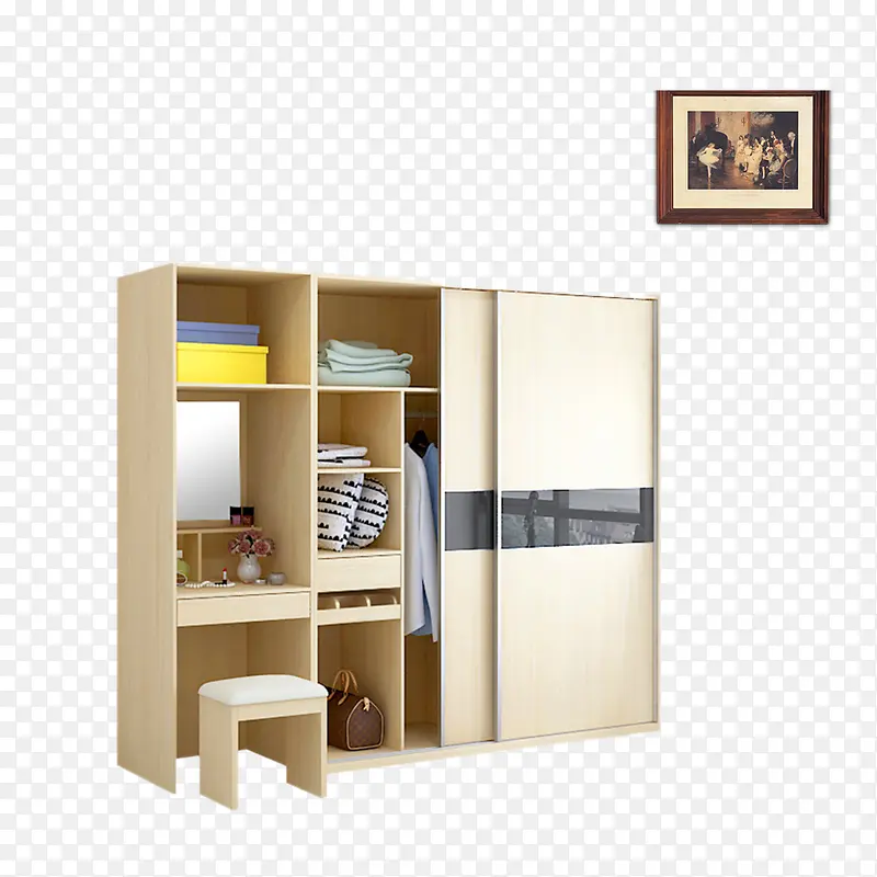 衣柜板凳家具实木图案