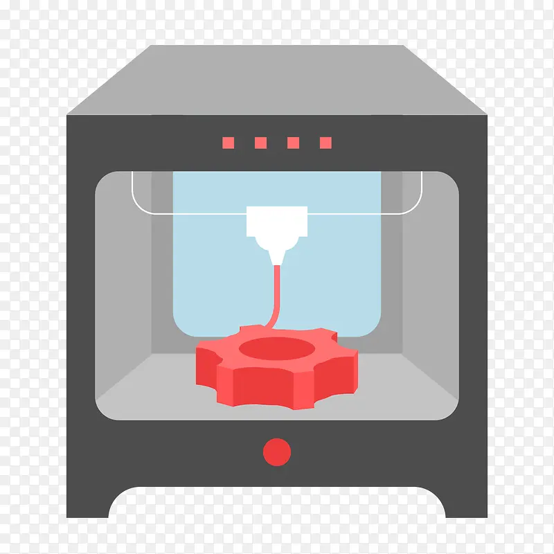 一台正在打印齿轮的3D打印机