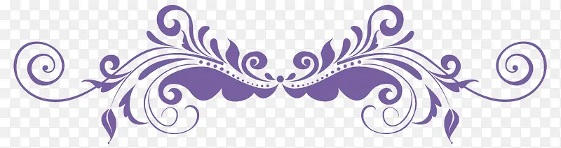 紫色欧式花纹装饰元素