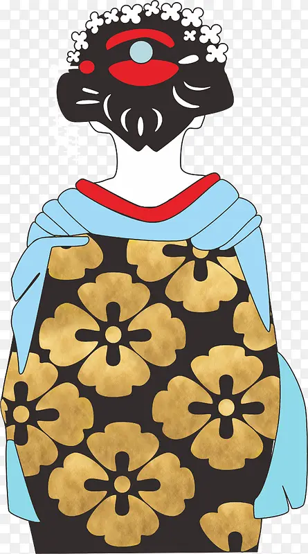 日本女人和服背影图