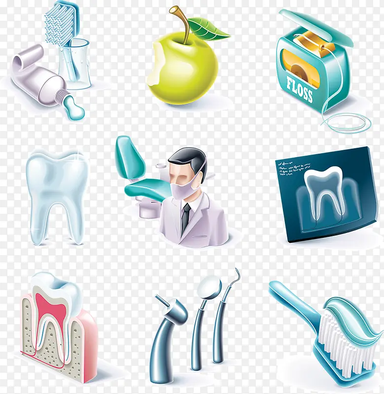 牙医相关元素图案