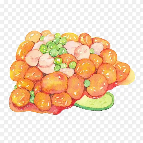 蔬菜沙拉手绘画素材图片