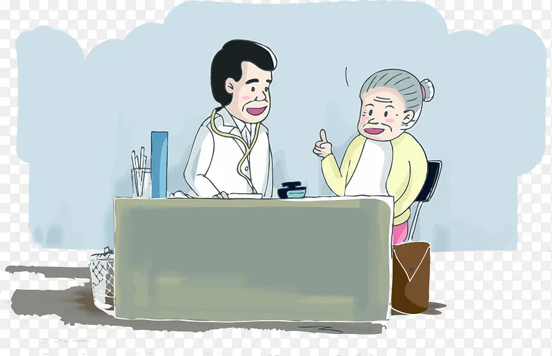 手绘插图医院专家门诊PNG图片素材下载_图片编号qjxjbbbq-免抠素材网