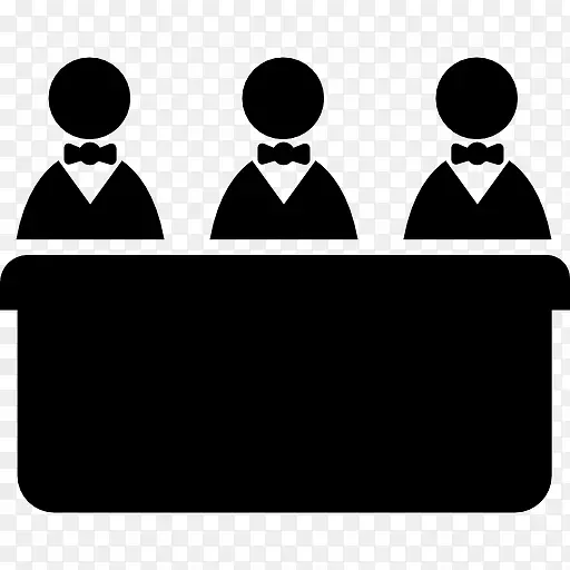 男性委员会身后的三个男人一张长桌子图标