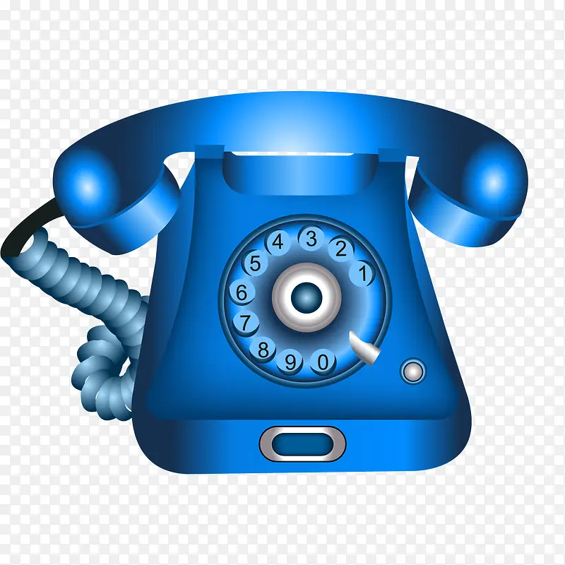 卡通蓝色的电话设计