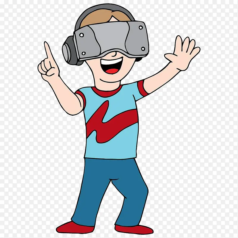 戴着VR眼镜体验神奇世界
