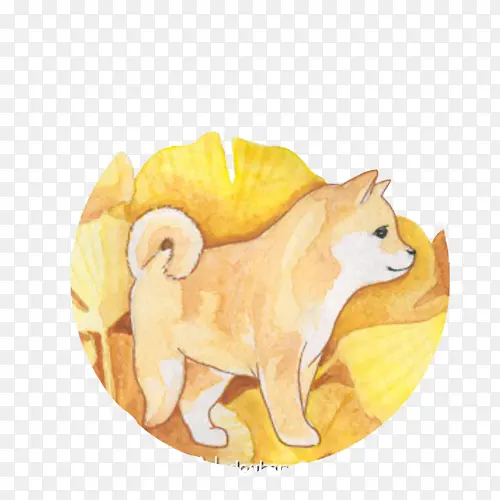 日本柴犬手绘素材图片