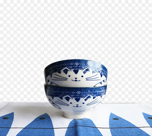 日式陶瓷招财猫碗