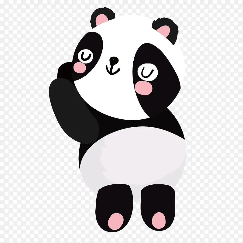 手绘卡通矢量动物大熊猫素材