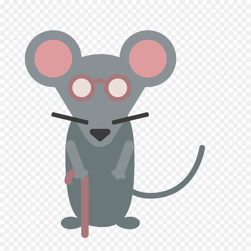 灰色卡通动物老鼠
