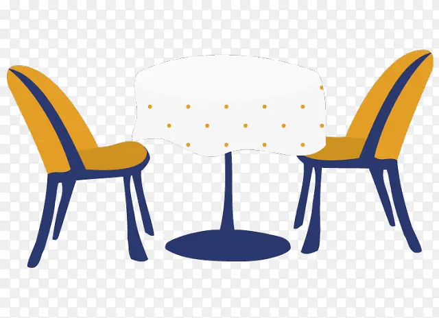 手绘桌子与椅子