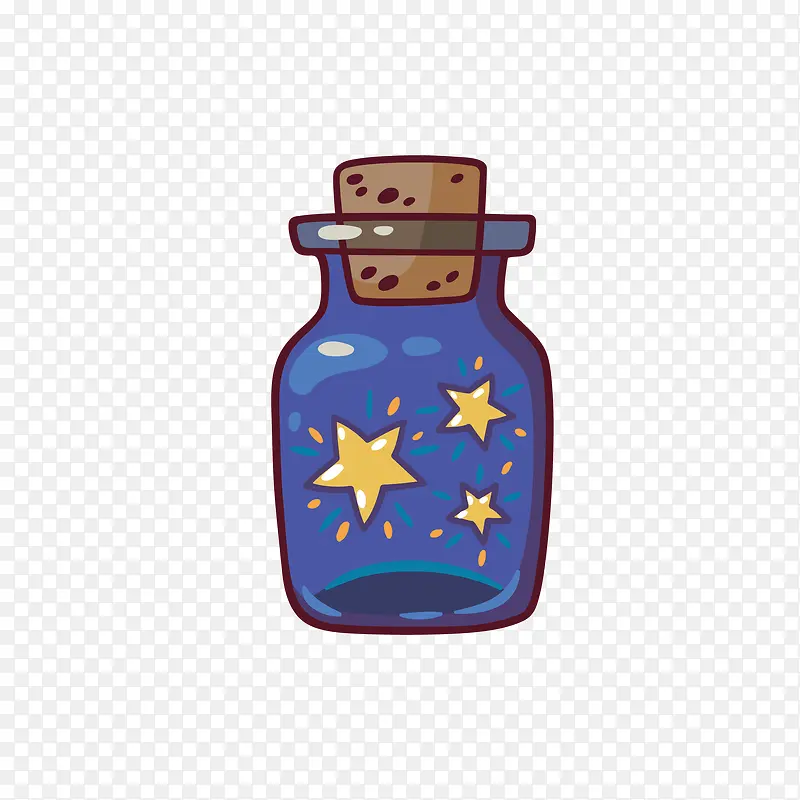 蓝色魔法瓶免抠素材