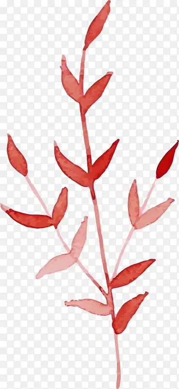 红色水墨花卉图案