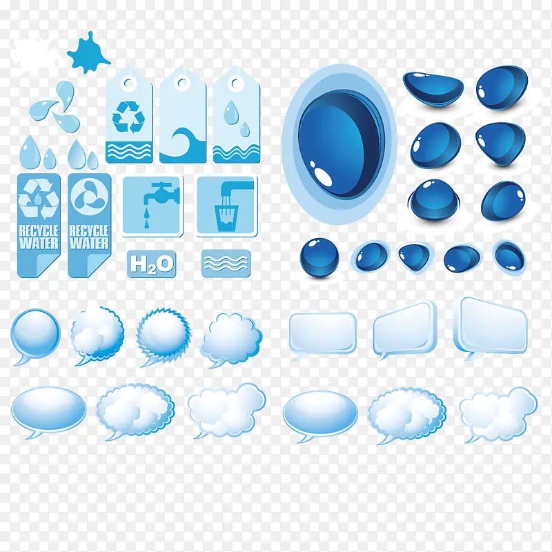 各种水主题图标矢量素材