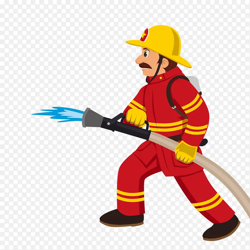 卡通消防人员工作设计