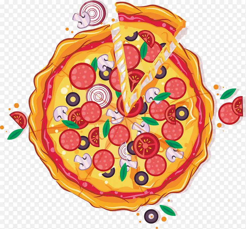 矢量图美味的披萨