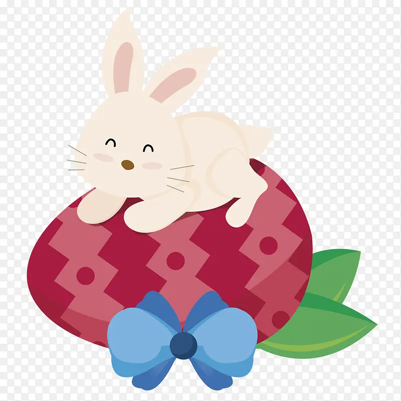创意复活节可爱彩蛋小兔子矢量素
