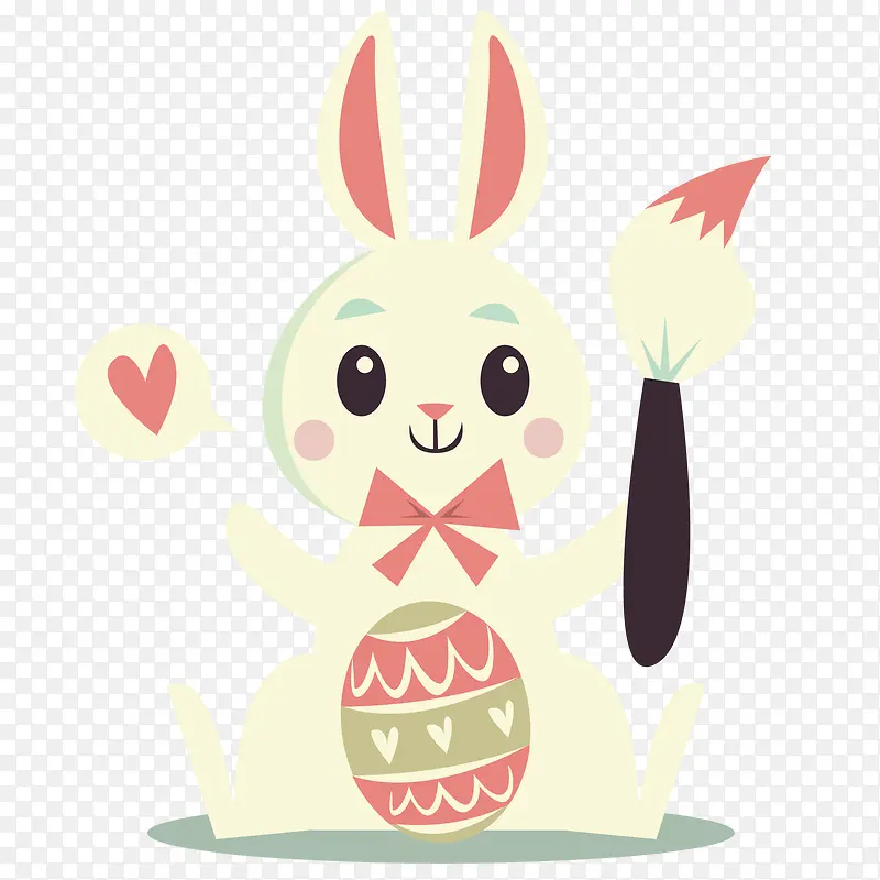 复活节创意可爱彩蛋小兔子矢量素