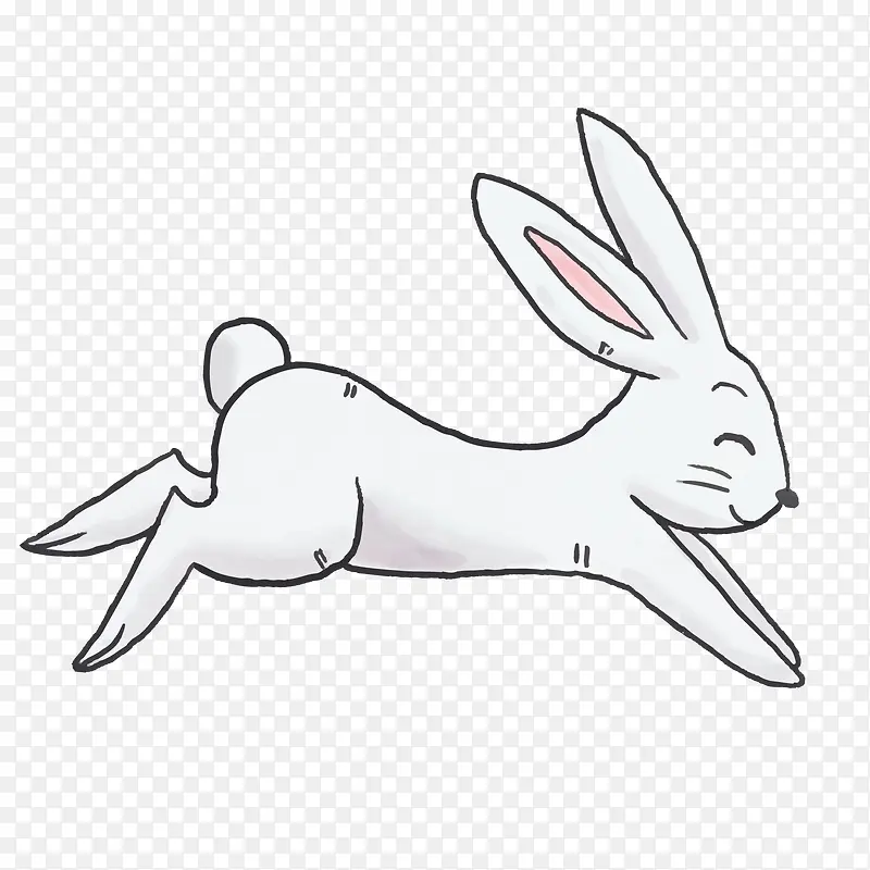 卡通跳跃的兔子动物设计