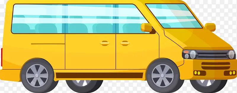 黄色卡通立体汽车