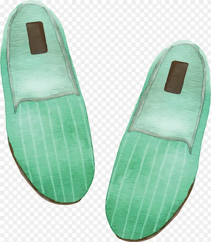 绿色手绘旅游鞋子