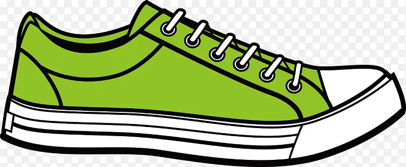 一双绿色学生帆布鞋